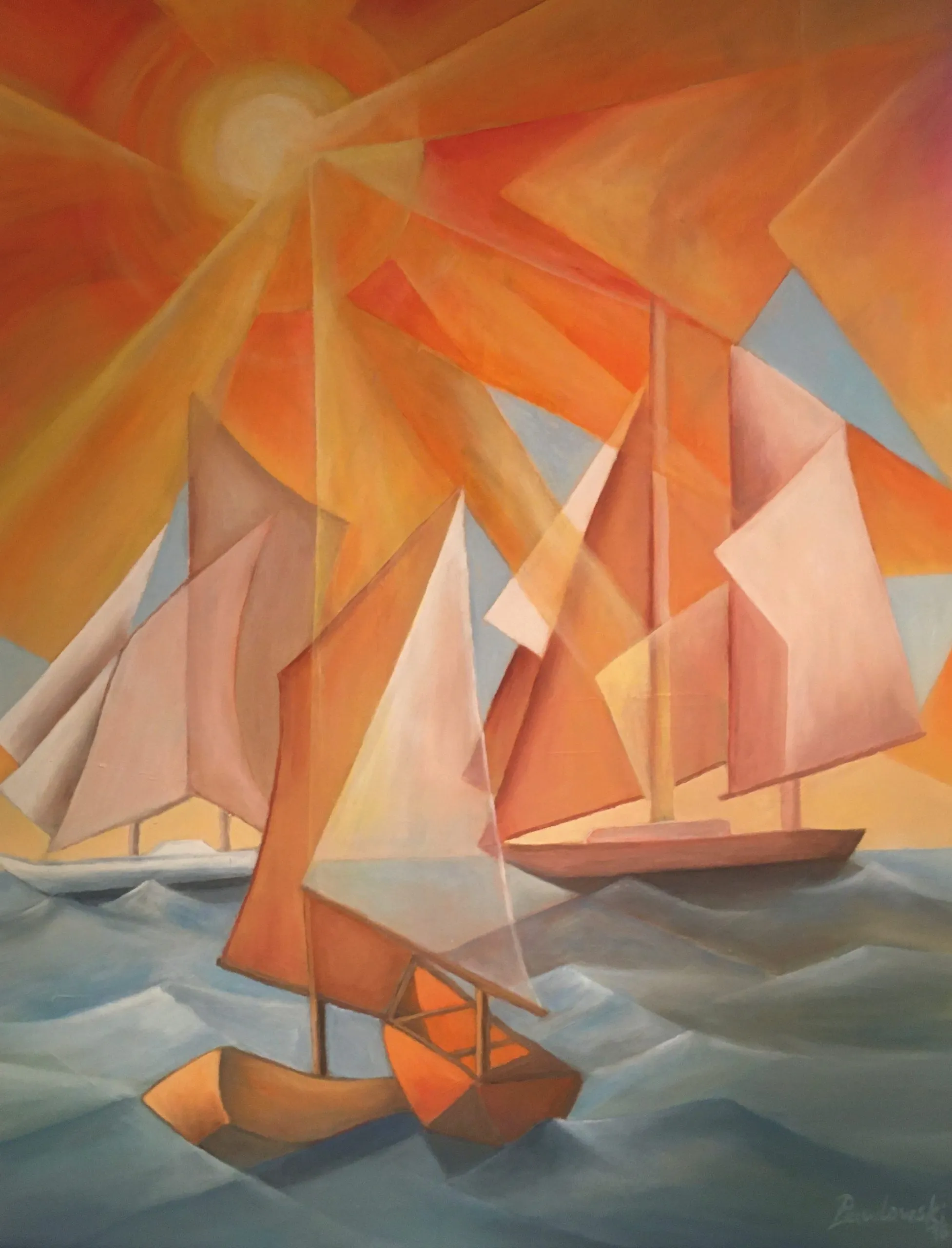 Mittelmeer – Segel unter der Sonne, prismatisch